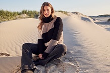 Frau mit winter pullover